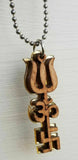 Hindu wooden om trishul swastik trident evil eye protection luck pendant dd3
