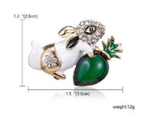 Stunning diamonte gold plated vintage look rabbit christmas brooch cake pin b3