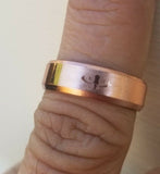 Copper color khanda ring engraved fashion sikh singh kaur khalsa challa gift h24