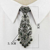 Stunning unisex silver plated celebrity crystal neck tie design event party wear