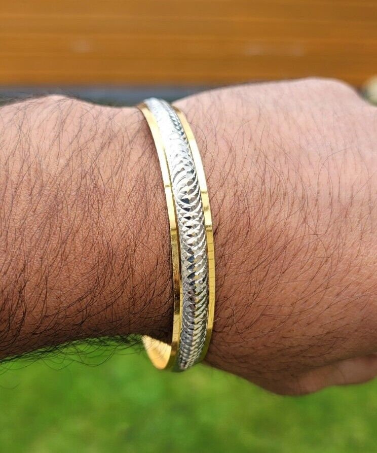 Silver Tone Sikh Kara Bracelet - Kakaar Kada Bangle For Men & Women (Khalsa, 5Ks)