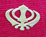 Sikh punjabi small golden khanda singh khalsa acrylic adhesive back sticker gift