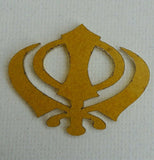 Sikh punjabi small golden khanda singh khalsa acrylic adhesive back sticker gift