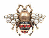 Stunning vintage look gold plated gold honey bee brooch suit coat broach pin z7r
