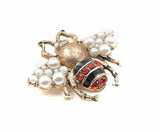 Stunning vintage look gold plated gold honey bee brooch suit coat broach pin z7r