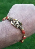 Rudraksh mala natural beads evil eye protection lucky shiv shakti bracelet cc4