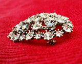 Stunning diamonte silver plated vintage style heart brooch broach cake pin gift