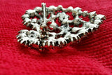 Stunning diamonte silver plated vintage style heart brooch broach cake pin gift