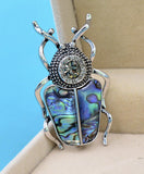 Silver plated beetle brooch retro vintage look highend design celebrity pin gg27