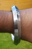 Sikh kara stainless steel chunky lines design kada singh kaur karra bangle w4