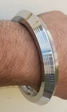 Sikh kara stainless steel chunky lines design kada singh kaur karra bangle w4