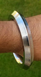 Sikh kara stainless steel chunky lines design kada singh kaur karra bangle w4