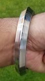 Sikh kara stainless steel chunky lines design kada singh kaur karra bangle w4