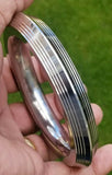 Sikh kara stainless steel chunky lines design kada singh kaur karra bangle w4