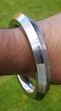 Sikh kara stainless steel chunky lines design kada singh kaur karra bangle w4