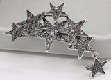 Seven stars brooch vintage look silver plated high end design broach pin a1 new