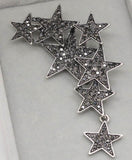 Seven stars brooch vintage look silver plated high end design broach pin a1 new