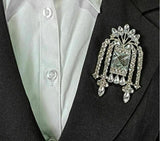 Stunning vintage look silver plated king royal celebrity brooch broach pin b49t