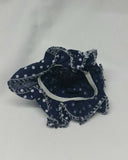 Sikh punjabi dark blue dots kids baby jooda rumal juda head top knot roomal