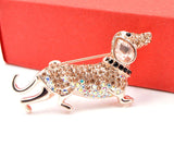 Stunning vintage look rose gold plated retro dog celebrity brooch broach pin gg9