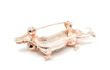 Stunning vintage look rose gold plated retro dog celebrity brooch broach pin gg9