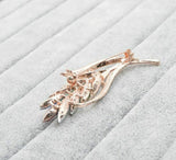 Stunning diamonte gold plated vintage look wheat twig christmas brooch pin c4