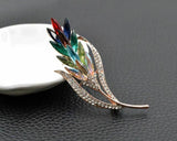 Stunning diamonte gold plated vintage look wheat twig christmas brooch pin c4