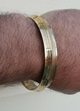 Brass kara sikh singh lines gold look kada khalsa hindu healing chakri bangle t6