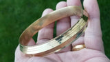Brass kara sikh singh lines gold look kada khalsa hindu healing chakri bangle t6