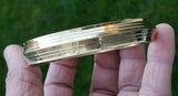 Brass kara sikh singh lines gold look kada khalsa hindu healing chakri bangle t6