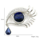 Stunning diamonte silver plated eye blue tear drop christmas brooch cake pin u11