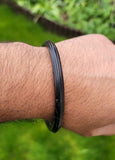 Sarbloh Bangle Black Kara Pure Iron Sikh Dori Kada Heavy Singh Kaur Khalsa Z1AK