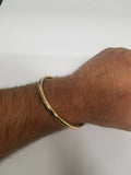 Sikh Brass Kara 22ct Gold look Smooth Round Sikh Singh Kaur khalsa Bangle K7A
