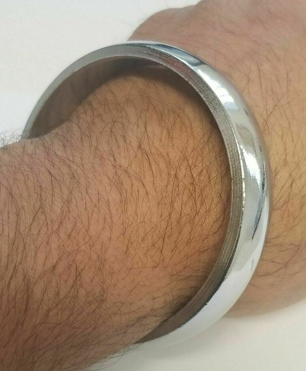 SARBLOH STEEL Pure Iron Round Smooth Sikh Singh Kaur Khalsa Kara Sikh Bangle B8 - Foto 8