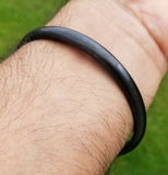 Black sarbloh pure iron kada round smooth sikh singh kaur khalsa kara bangle l2