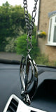 Large stainless steel punjabi sikh angel khanda pendant car rear mirror hanging