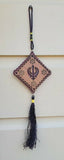 Punjabi sikh wooden khanda stunning pendant evil protection car hanger brown qq
