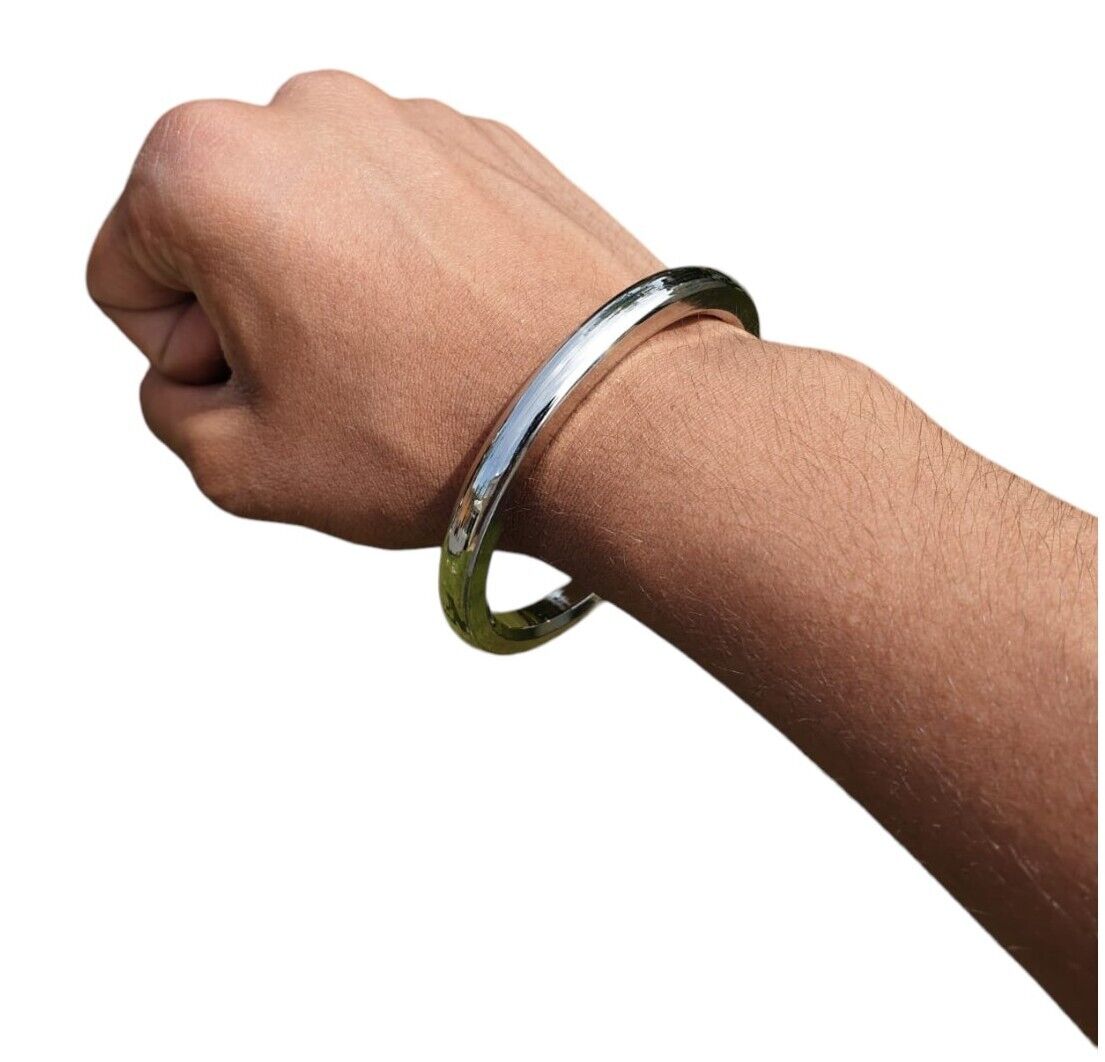 Bracciale Kara Floreale In Acciaio Inox Designer Karha Punjabi Kada - Foto 8