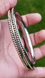 Stainless steel kara sikh twisted copper brass collar kada singh kaur bangle b12