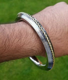 Sikh kara stainless steel twisted brass wire rope edge kada singh kaur bangle w5R
