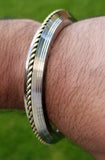 Sikh kara stainless steel twisted brass wire rope edge kada singh kaur bangle w5R