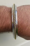 Sikh kara stainless steel twisted brass wire rope edge kada singh kaur bangle w5R
