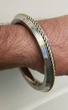 Sikh kara stainless steel twisted brass wire rope edge kada singh kaur bangle w5R