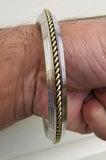 Sikh kara stainless steel twisted brass wire rope edge kada singh kaur bangle w5R