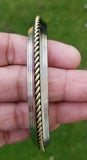 Sikh kara stainless steel twisted brass wire rope edge kada singh kaur bangle w5R