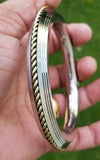 Sikh kara stainless steel twisted brass wire rope edge kada singh kaur bangle w5R