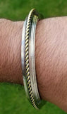 Sikh kara stainless steel twisted brass wire rope edge kada singh kaur bangle w5R