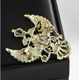 Stunning vintage look gold plated double eagle design brooch broach pin b40