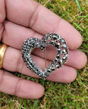 Black Heart Celebrity Brooch Stunning Vintage Look Retro Style Love Broach Pin D
