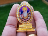 Sikh Guru Nanak Ten Gurus Stand Gold Plated Desktop Car Dashboard Mantle Piece U